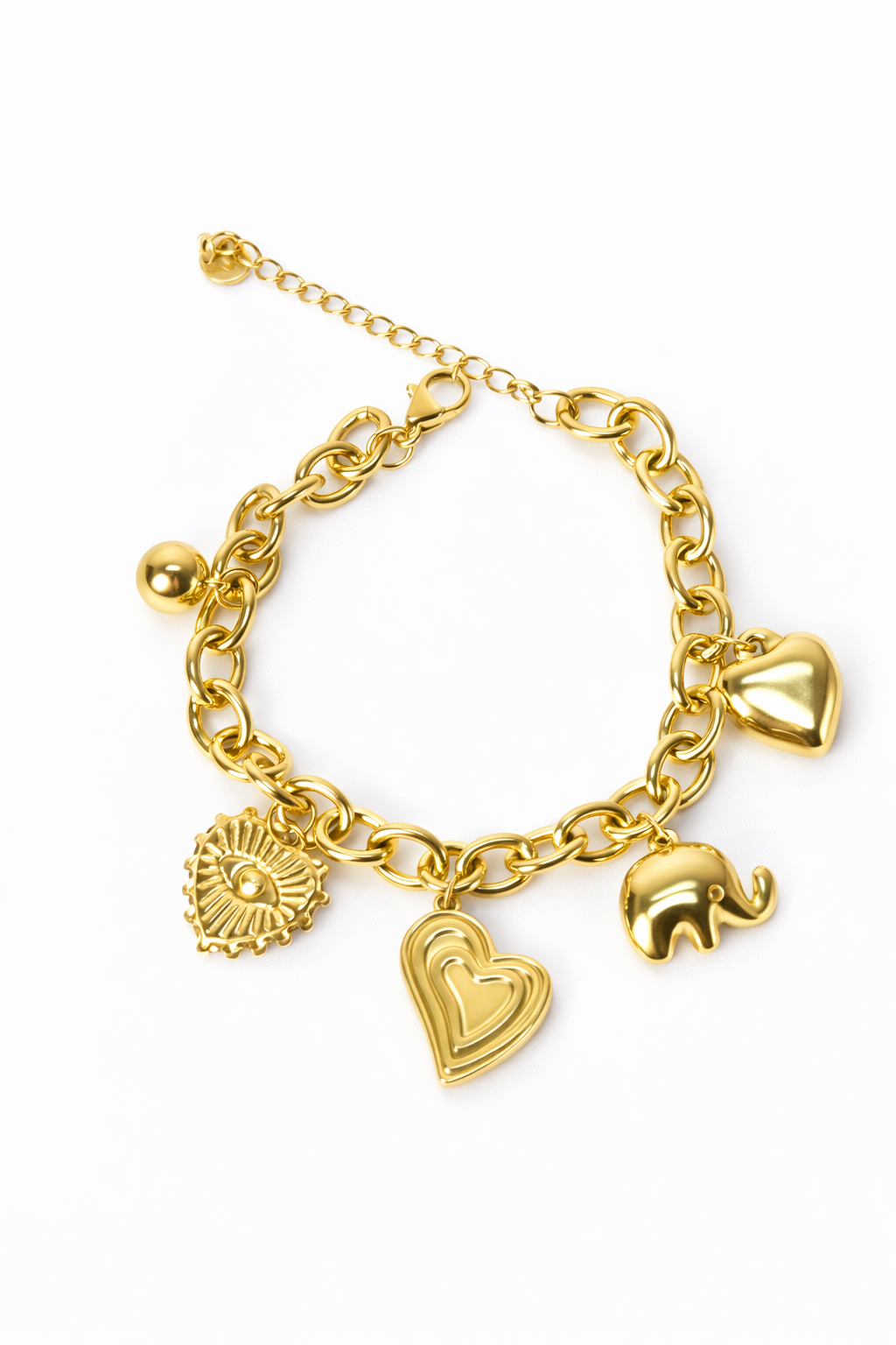 β¨ Gold Charm Chain Bracelet β Symbols of Love & Luck β¨