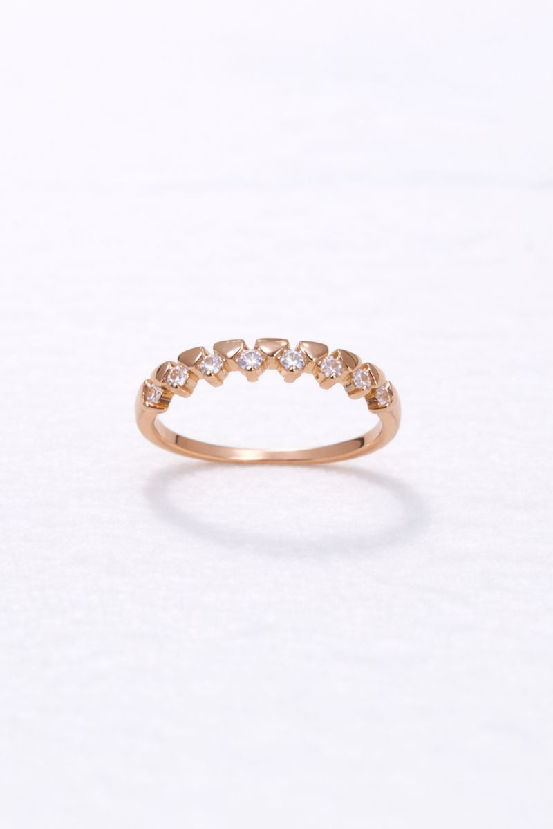 Rose Gold Crown Crystal Band Ring