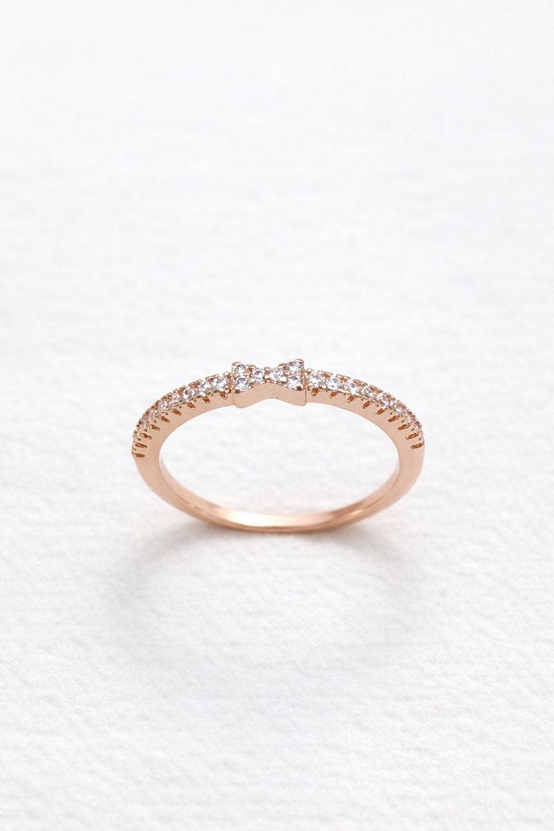 Rose Gold Curved Eternity Crystal Ring