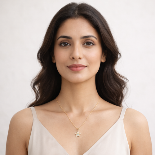 Gold-Plated Evil Eye Star Pendant Necklace