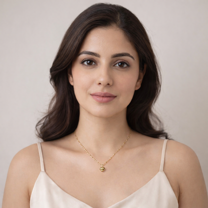 Golden Hug Heart Pendant Necklace – Symbol of Love & Care