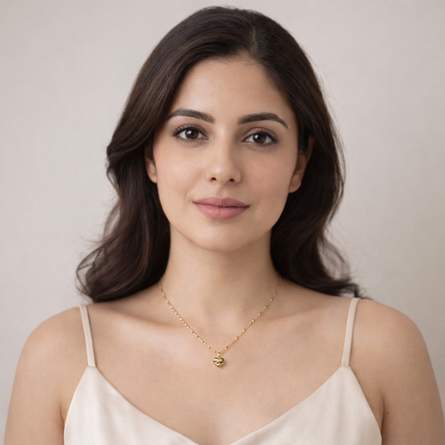 Golden Hug Heart Pendant Necklace – Symbol of Love & Care
