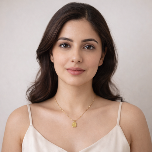 Elegant Rose Engraved Pendant Necklace – Gold Finish Minimal Jewelry