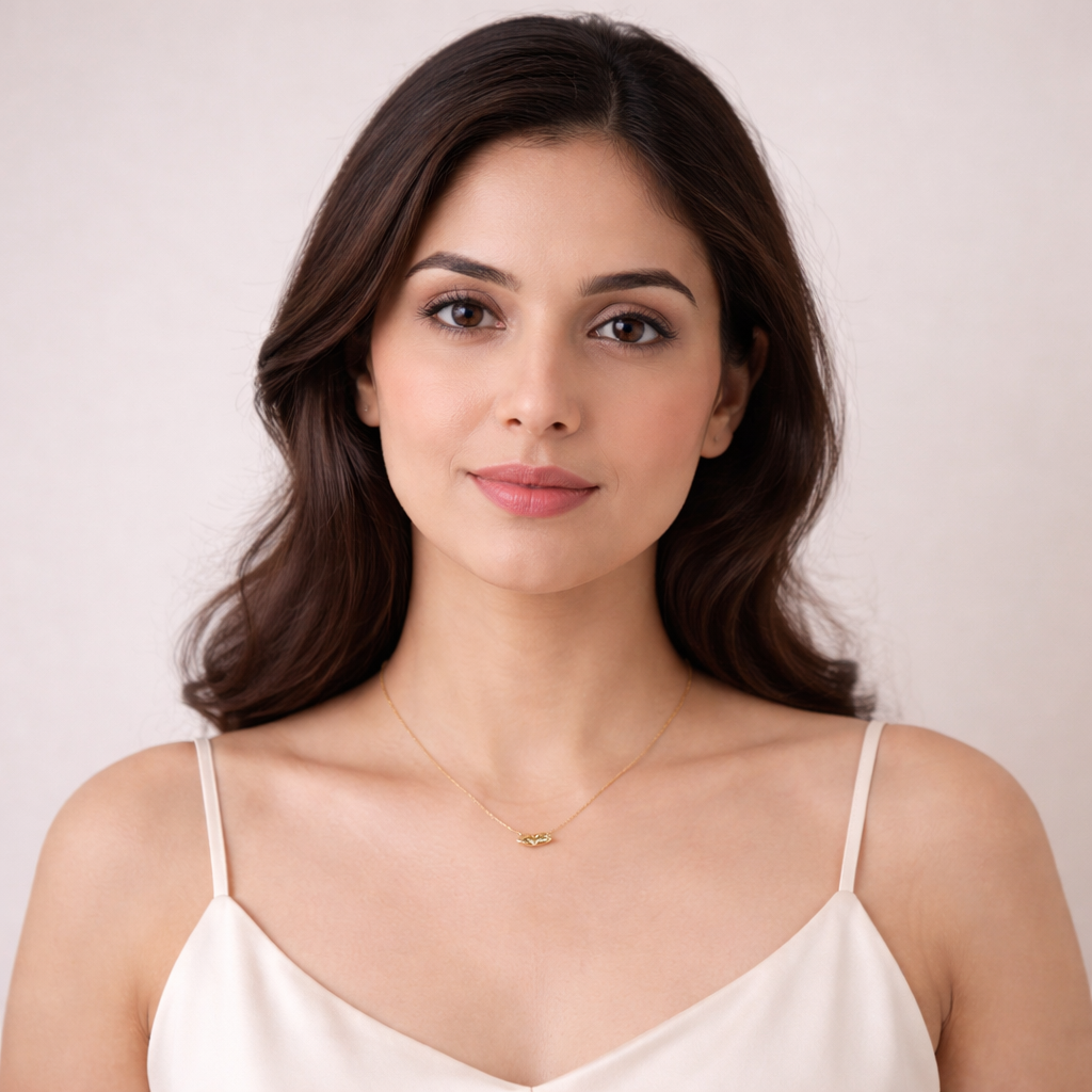 Abstract Lips Pendant Necklace – Modern Gold Finish Statement Jewelry