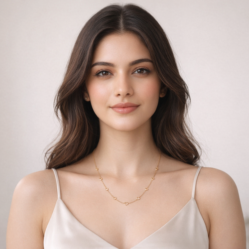Open Heart Charm Necklace – Elegant Gold Finish Romantic Jewelry