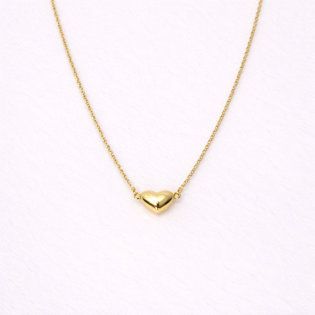 Gold-Plated Minimal Heart Pendant Necklace