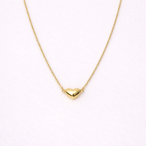 Gold-Plated Minimal Heart Pendant Necklace