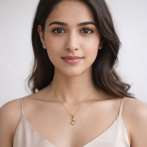 Crystal Shovel Pendant Necklace – Gold Finish Statement Jewelry