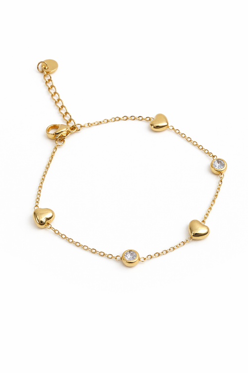 ✨ Crystal Clover Gold Bracelet – Subtle Sparkle, Endless Grace ✨