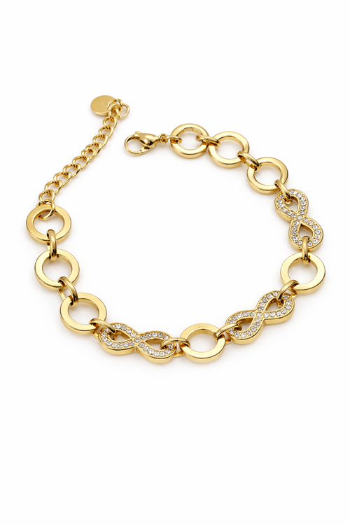 ✨ Crystal Clover Gold Bracelet – Subtle Sparkle, Endless Grace ✨