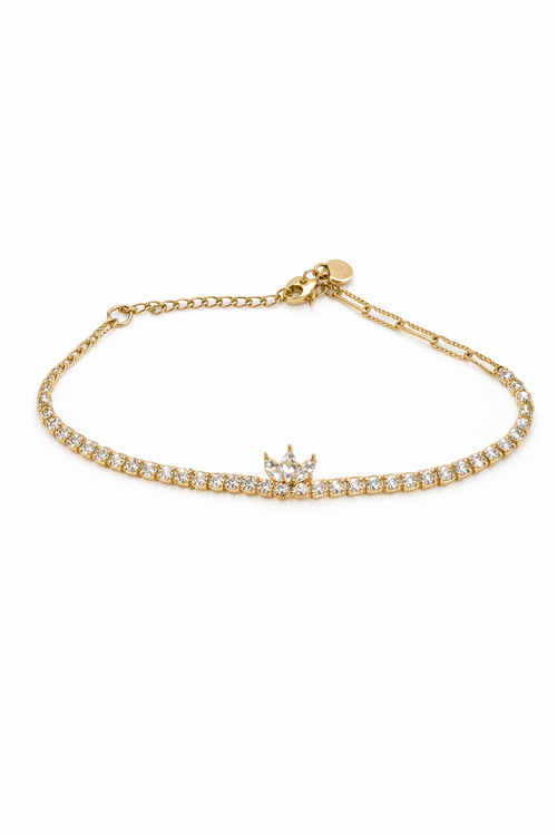 👑 Sparkling Crown Tennis Bracelet – Royal Elegance in Every Shine 👑
