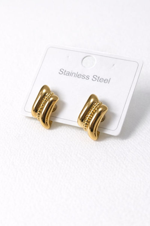 Minimal Gold Sculpted Stud Earrings