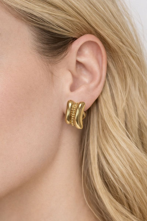 Minimal Gold Sculpted Stud Earrings