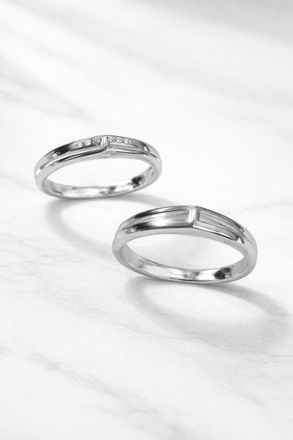 Minimalist Silver Couple Band Rings – Classic Matching Design