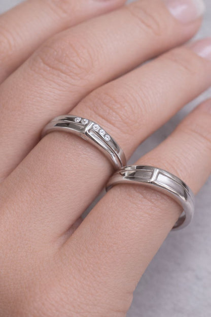 Minimalist Silver Couple Band Rings – Classic Matching Design