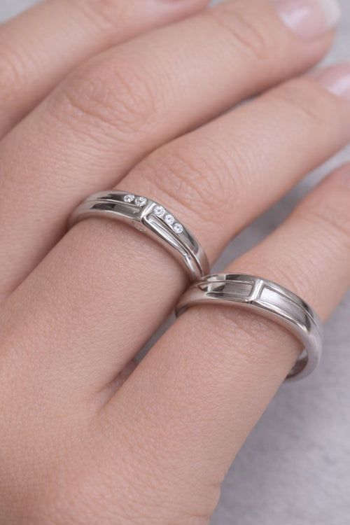 Minimalist Silver Couple Band Rings – Classic Matching Design