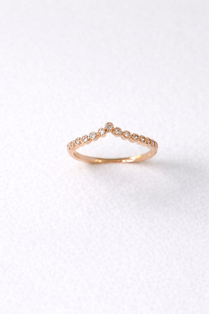 Minimal Crown-Style Gold Ring with Sparkling Crystals