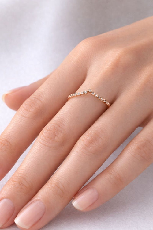 Minimal Crown-Style Gold Ring with Sparkling Crystals