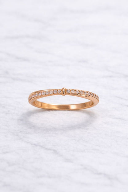 Classic Gold Pavé Band Ring with Crystal Detailing