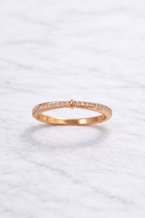 Classic Gold Pavé Band Ring with Crystal Detailing