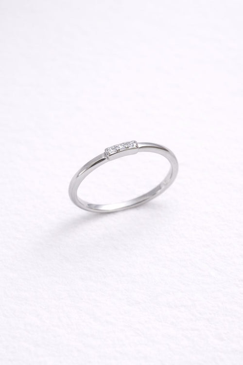 Silver Minimal Crystal Band Ring
