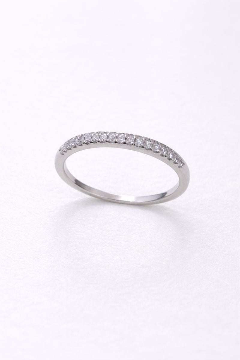 Minimal Pavé Band Silver Ring with Subtle Sparkle