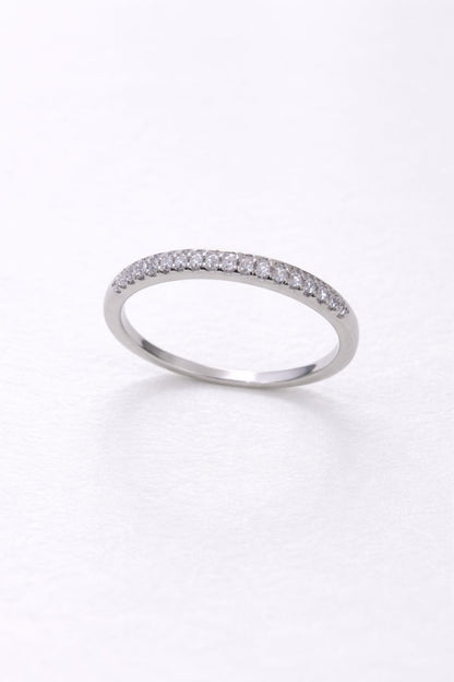 Minimal Pavé Band Silver Ring with Subtle Sparkle