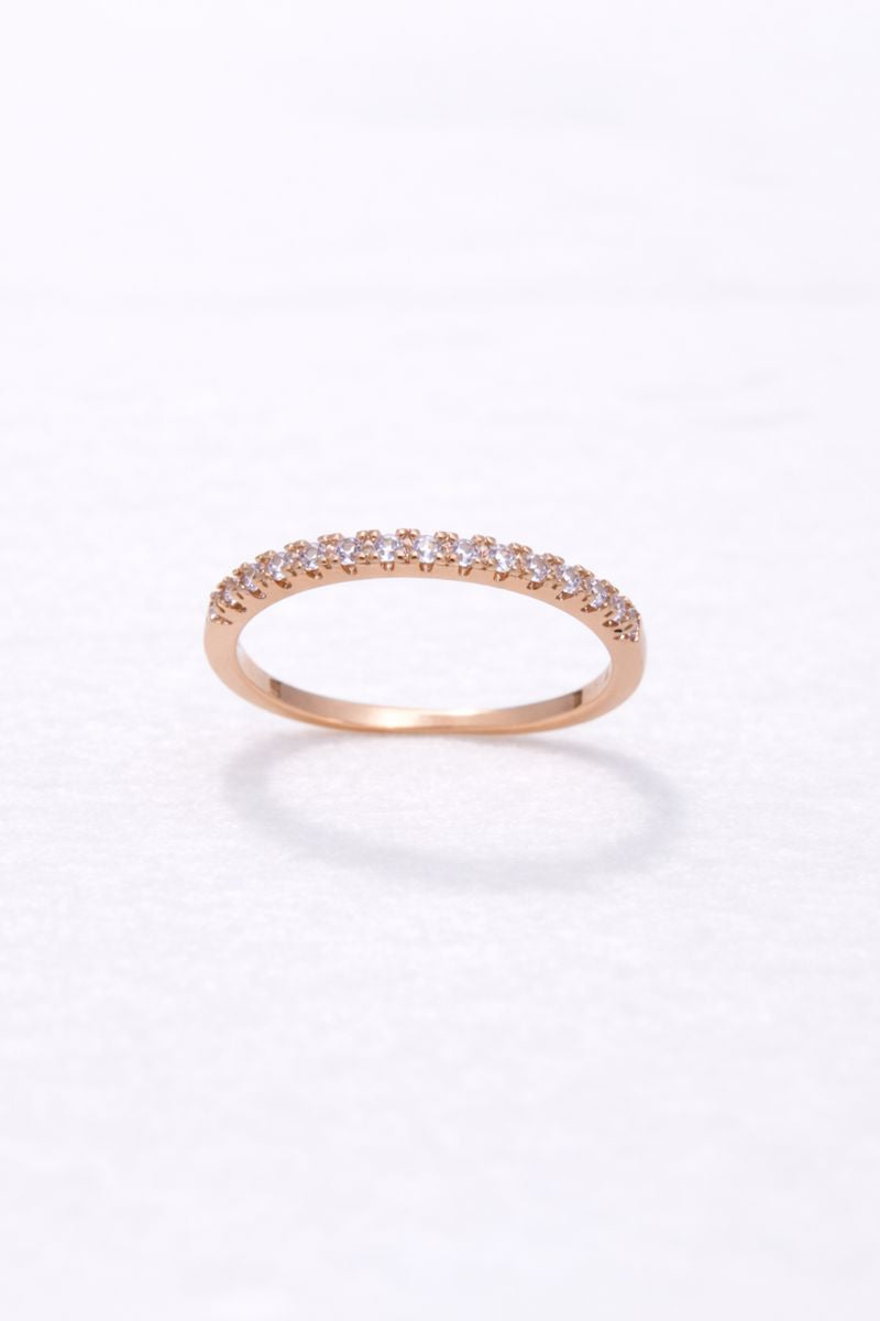 Rose Gold Crystal Eternity Band Ring