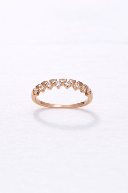 Rose Gold Crown Crystal Band Ring