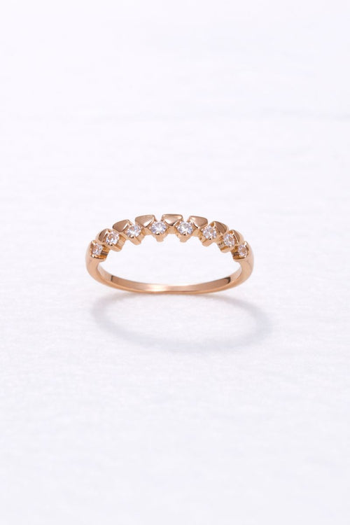 Rose Gold Crown Crystal Band Ring