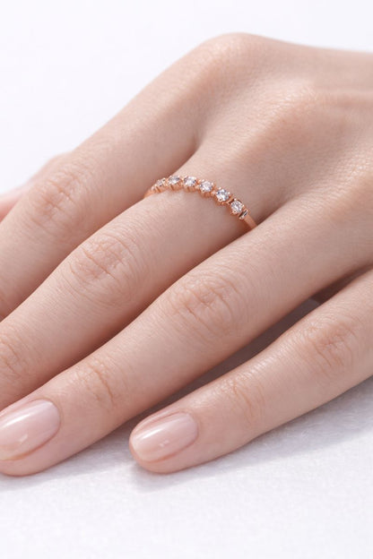Rose Gold Crown Crystal Band Ring