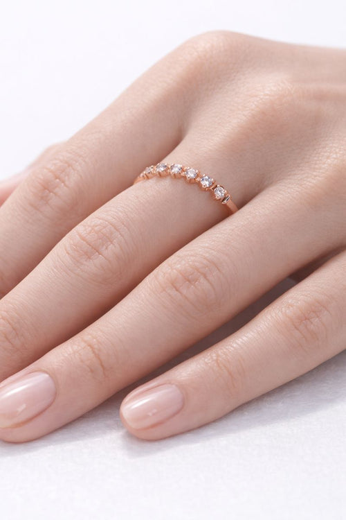 Rose Gold Crown Crystal Band Ring