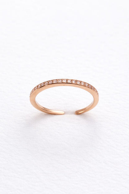 Minimal Rose Gold Open Crystal Band Ring