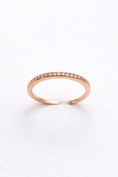 Minimal Rose Gold Open Crystal Band Ring