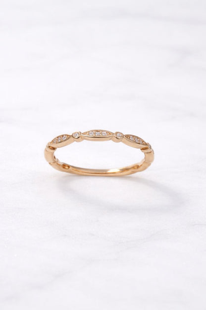 Marquise Rose Gold Crystal Detail Band Ring