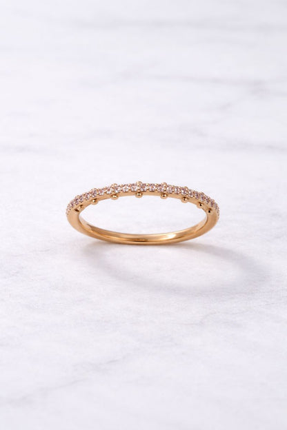 Rose Gold Pavé Crystal Slim Band Ring