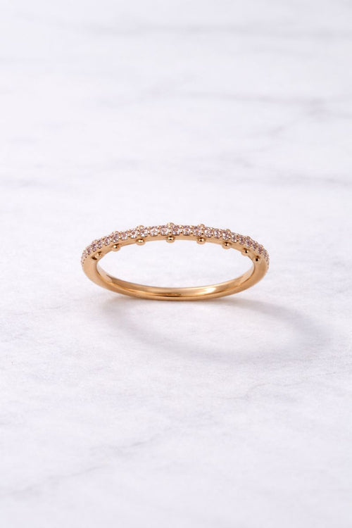 Rose Gold Pavé Crystal Slim Band Ring