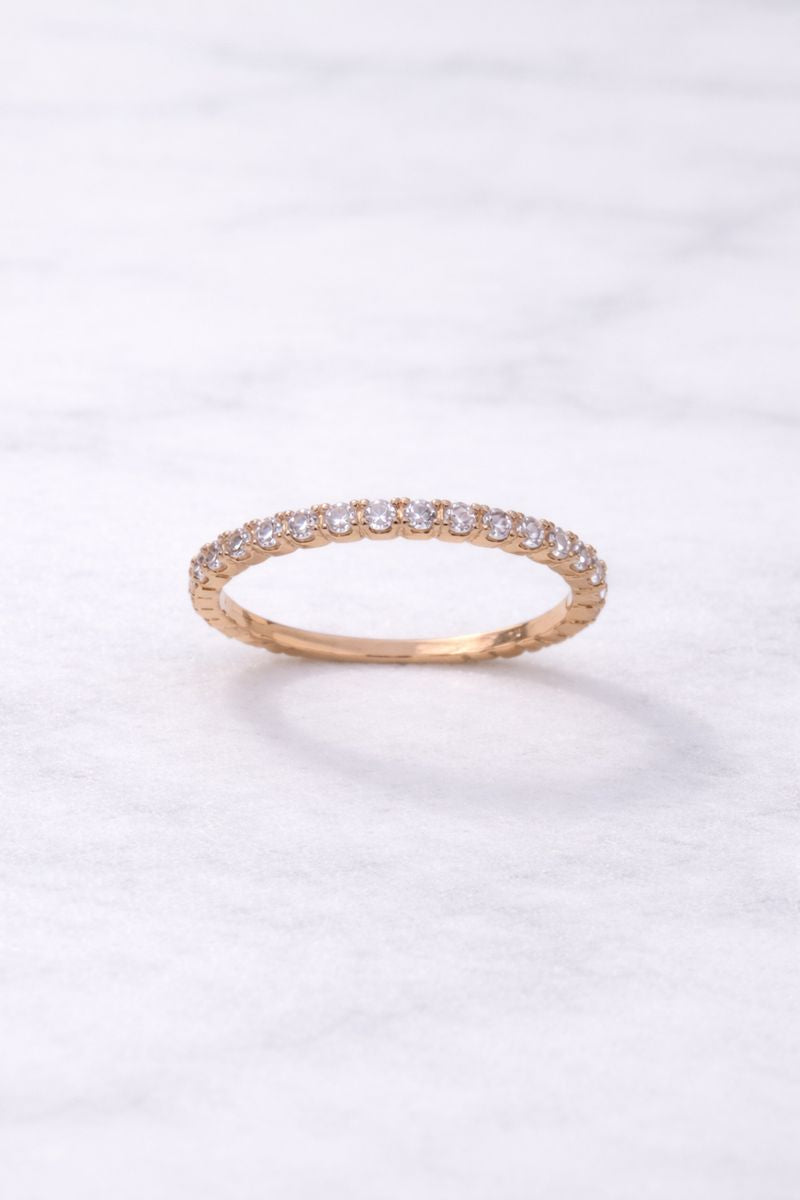 Rose Gold Eternity Pavé Crystal Ring