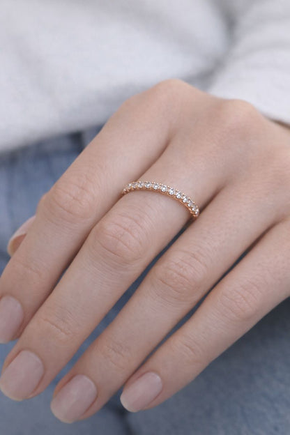 Rose Gold Eternity Pavé Crystal Ring