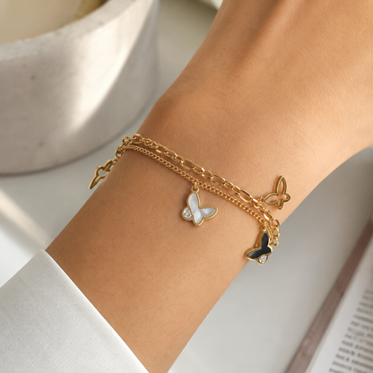 ✨ Butterfly Charm Layered Bracelet 🦋