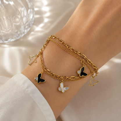 ✨ Butterfly Charm Layered Bracelet 🦋