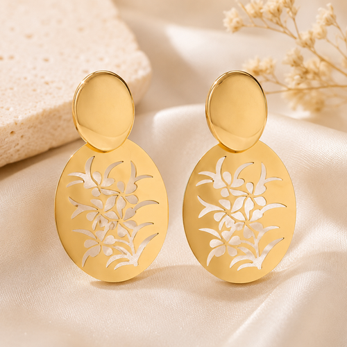 Golden Meadow Floral Statement Earrings ✨🌼