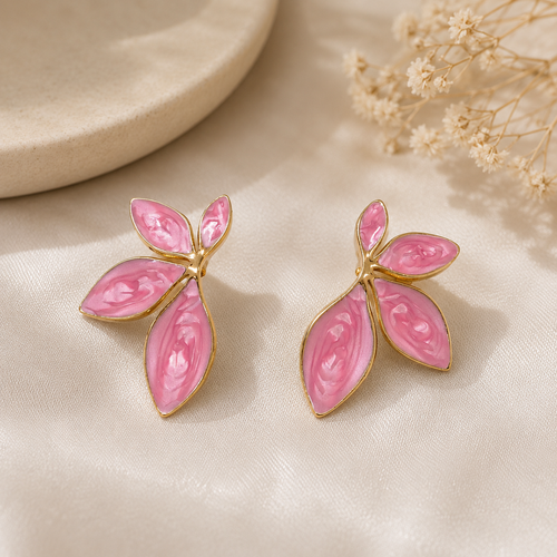 Ivory Bloom Leaf Earrings 🤍🍃✨
