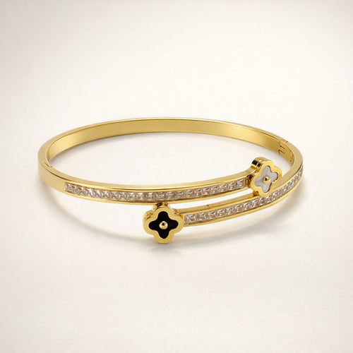 Luxury Clover Crystal Gold Bracelet