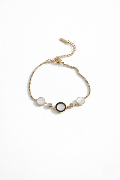 Dual Tone Clover Gold Bracelet – Modern Elegance with Lucky Charm